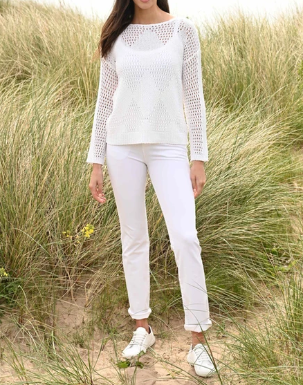 Knit Sweater With Tank Pullover | White