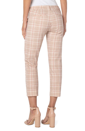 Kelsey Trouser with Side Slit Tan/Raspberry | Liverpool Jeans Co. 