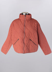 Short Quilted Jacket | Rust