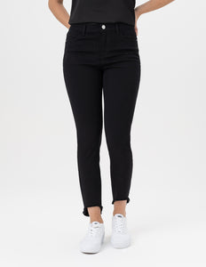 Raw Edge Ankle Skinny Jean | Black