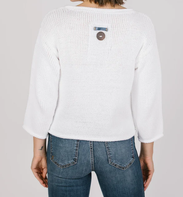 Marion Pullover Sweater | White