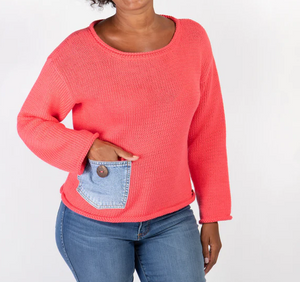 Marion Pullover Sweater | Coral