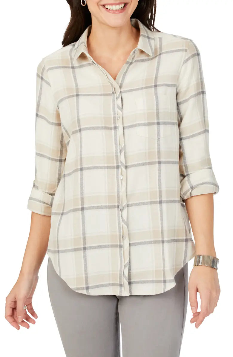 Classic plaid shirt | Ivory 