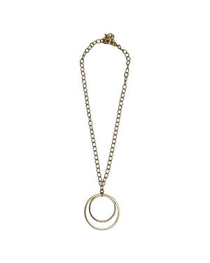 Gold Double Circle Pendant