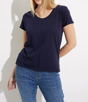 Slub Knit Top | Navy