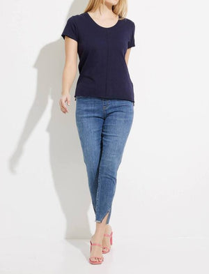 Slub Knit Top | Navy