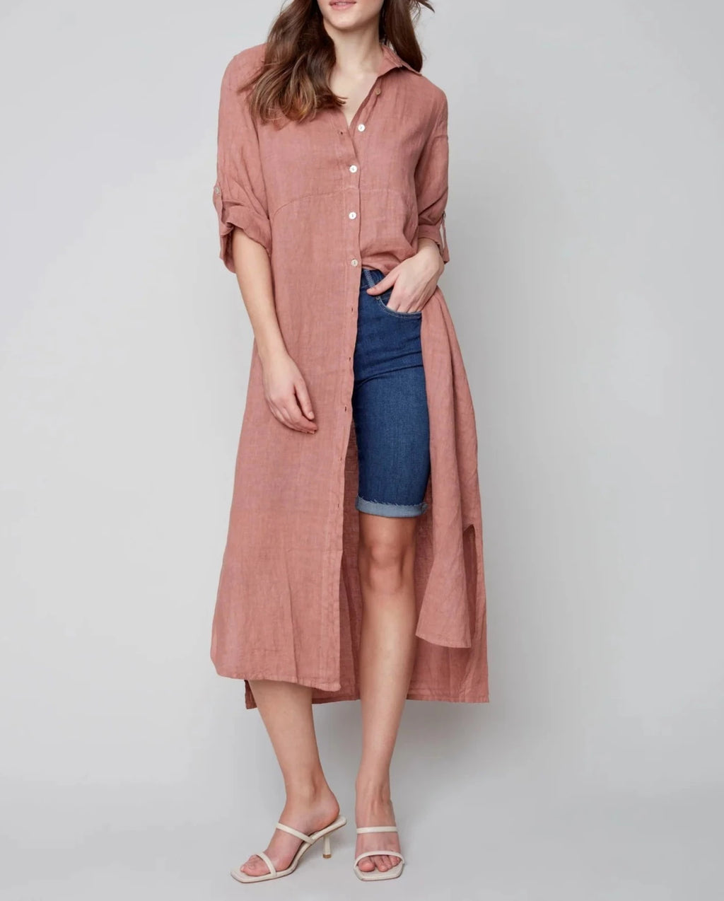 Linen Tunic Dress | Nougat