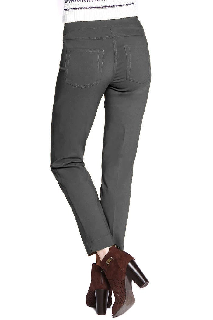 Pull On Ankle Pants W/ Front Pockets | Dk Grey