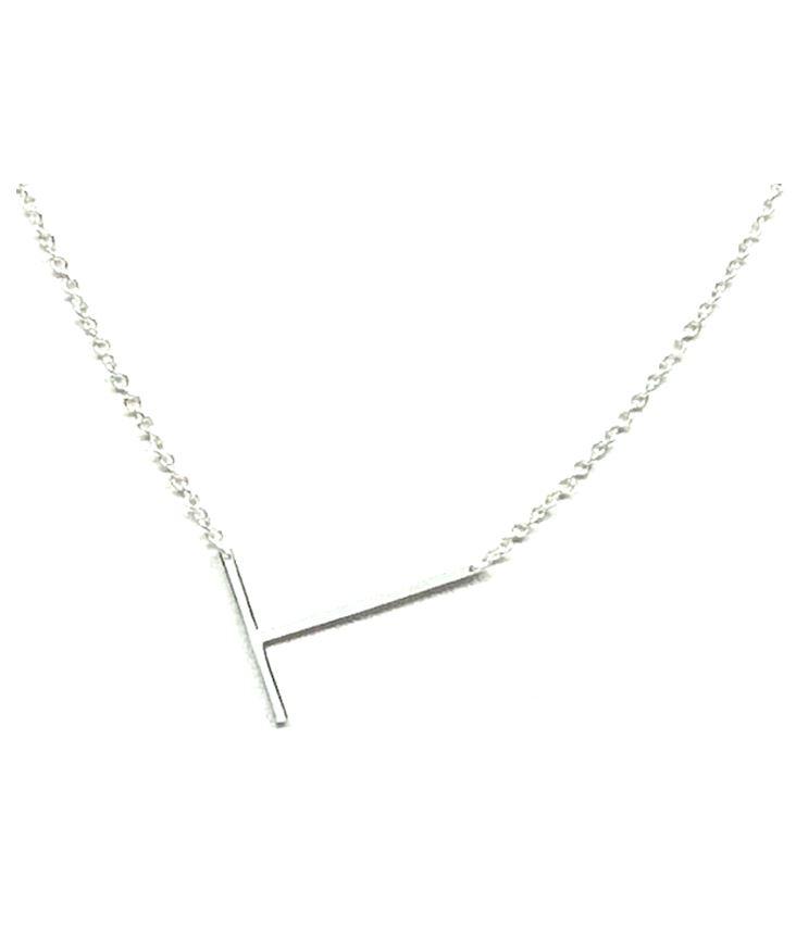Silver T Necklace