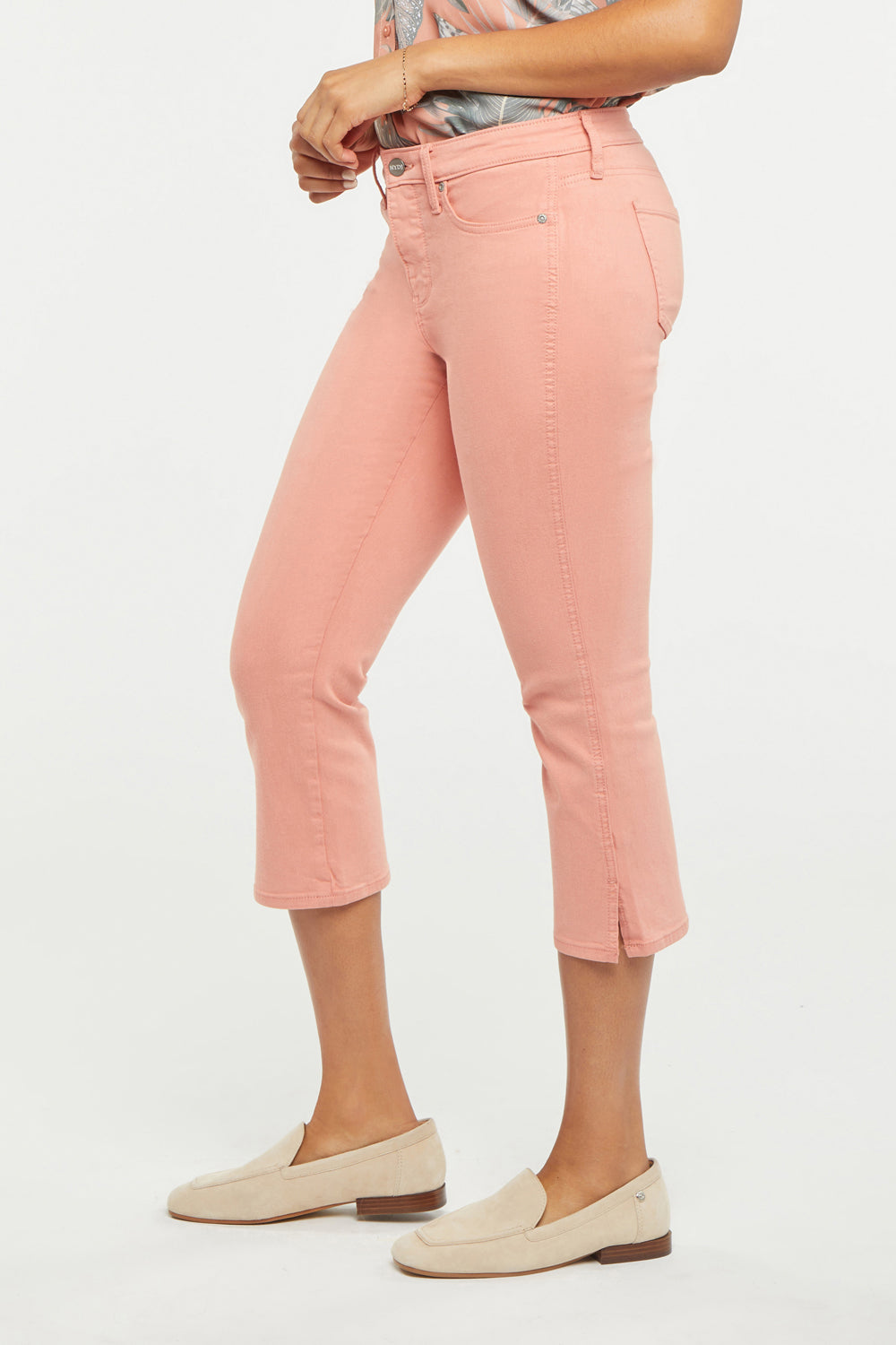 Chloe Capri Jeans With Side Slits | Terra Cotta