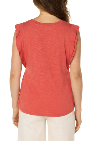 Double Layer Knit Top | Coral
