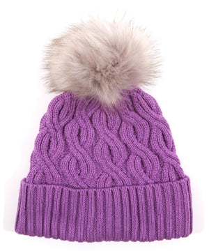 Lavender Pom Hat