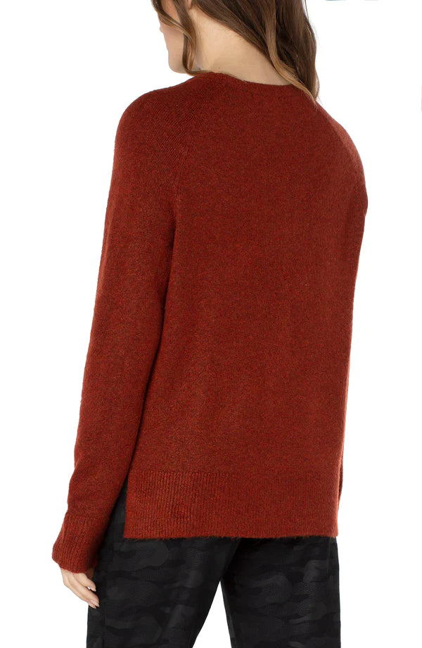 Raglan Sweater with Side slits |  Saffron Heather