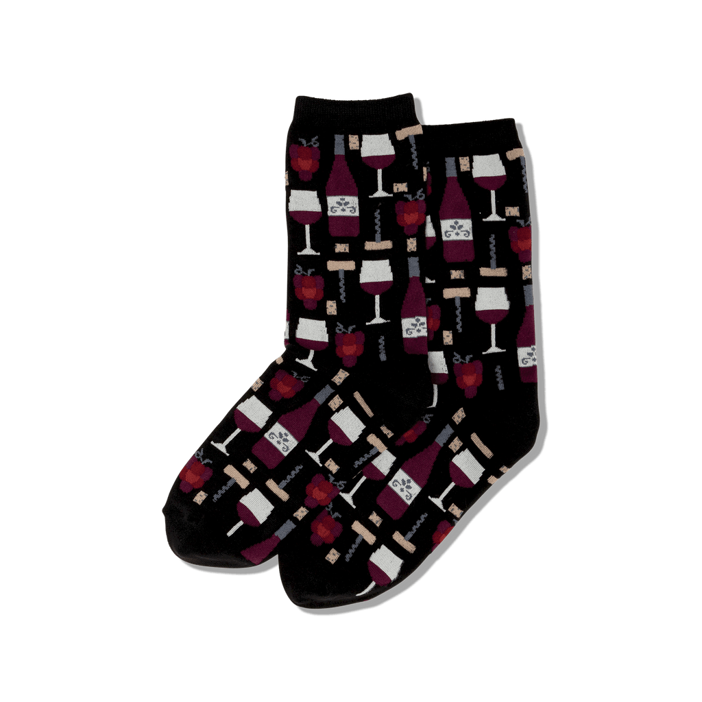 wine print socks